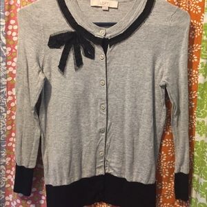 Gray and black cardigan sweater